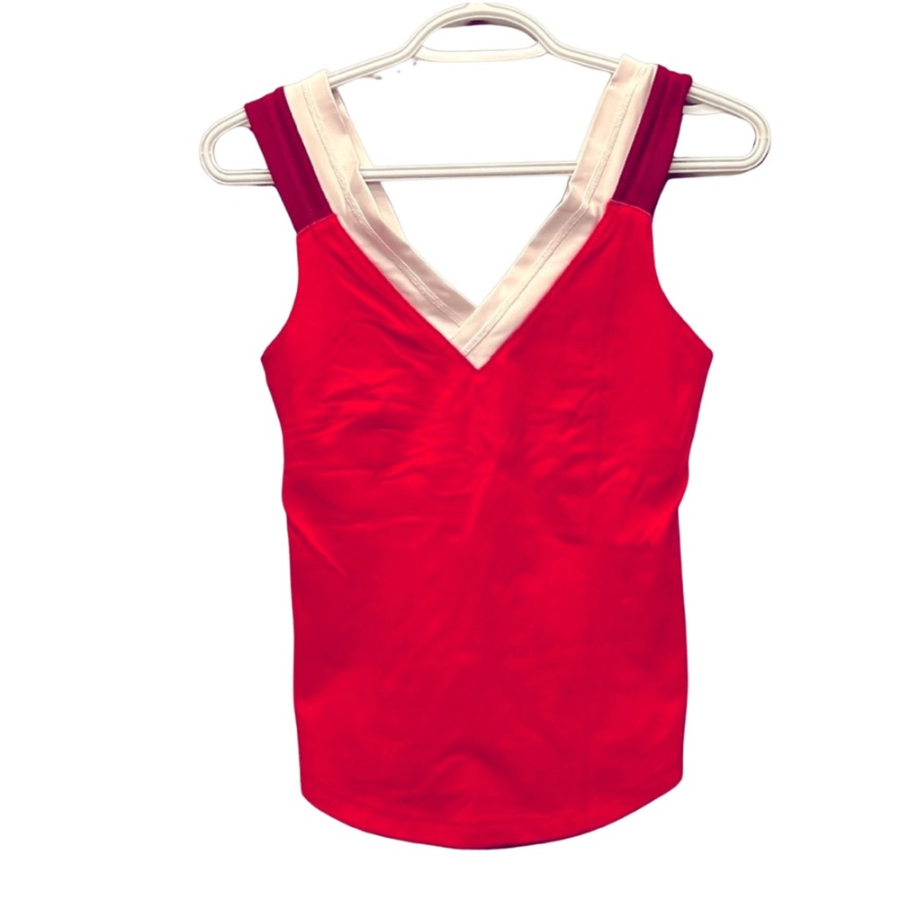 🦄🍋lululemon🍋🦄 *Rare* Vintage Tank Top | Red Burgundy & White | Size XS-S/2-6